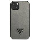 Guess iPhone 14 Skal Saffiano Triangle Logo Silver