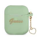 Guess AirPods Skal Silicone Charm Heart Collection Grön