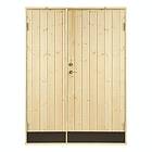 Jabo Dubbeldörr 10° Rak 15,3x19 Obehandlad rak panel inkl 2st dörrspärrar 25528