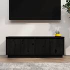 vidaXL TV Cabinet Black 110x34x40 cm Solid Wood Pine