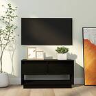 vidaXL TV Cabinet Black 74x34x40 cm Solid Wood Pine