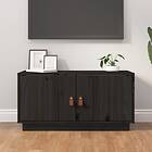 vidaXL TV Cabinet Black 80x34x40 cm Solid Wood Pine