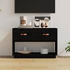 vidaXL TV Cabinet Black 90x40x60 cm Solid Wood Pine