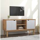 vidaXL TV Cabinet OTTA Brown and White 113.5x43x57cm Solid Wood Pine
