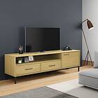 vidaXL TV Cabinet with Metal Legs Brown Solid Wood Pine OSLO 351027