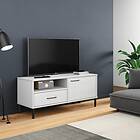 vidaXL TV Cabinet with Metal Legs White Solid Wood Pine OSLO 351023