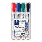 Staedtler Lumocolor Whiteboardpenna Lumocolor snedskuren spets, 2-5 mm linjebredd, blandade färger: Svart, röd, blå, grön