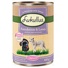 Kong Puppy Passande fyllning: 6 x 400g Lukullus Junior Kalkonhjärta & lamm