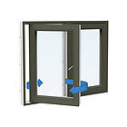Skånska Byggvaror Energi Aluminium Sideswing-fönster 16, 6, Olivgrön 3402-4882