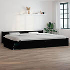 Sängynrunko med lådor svart 180x200 cm