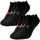 Under Armour Strumpor 6P Essential No Show Socks Svart polyester Strl 34/36 Dam