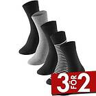 Schiesser Strumpor 5P Men Socks Svart/Grå Strl 43/46 Herr