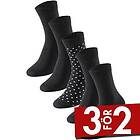Schiesser Strumpor 5P Women Socks Svart mönstrad Strl 35/38 Dam