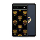 Bjornberry Google Pixel 6a Skal - Gold Skulls