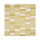 XCM Mosaik glas natursten SM91 31x32,2 cm beige/guld