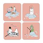 Opto Design Fiske Mumin sommar 2022 coasters 4-pack Rosa