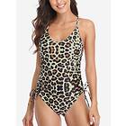 SHEIN Dragsko Leopard Boho One-Piece Multifärgad En Bit & Monokinis Skopa Hals