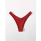 SHEIN Högklippta bikinitrosor Sexig High Cut Röd Slätt