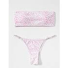 SHEIN Ring Leopard Sexig Bikini Set Stringtrosor Rosa Hårband