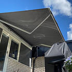 Hestra Markis Terrassmarkis TM40 Grafitgrå Lagermarkis 500x300 cm Sandatex nr: 107 LaTM40 50x30 SNr107