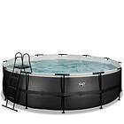 Exit Pool BlackLeatherStyle Ø488x122cm inkl. filterpump & stege svart