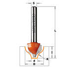 CMT Kant- och hörnfräs ; S=12 mm; D=25,4 R=3,2 mm