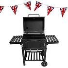 Union MonsterShop XL BBQ Smoker Charcoal Barbecue Grill Portable Outdoor & Jack Flag Bunting