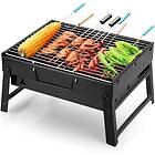 Unbranded Portable Barbecue Small Household Foldable Tabletop Charcoal Grill with 2 Stainless Steel Outdoor/Camping/Picnic