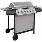 vidaXL Gas BBQ Grill with 6 Burners Black and Silver Barbecue Outdoor Cooker