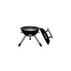 George Foreman GFPTBBQ1401B 34 cm Compact Portable Round Charcoal BBQ, Adjustable Air Vent, Lightweight & Integrated Handle with Chrome Gril