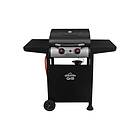 dellonda 2 Burner Gas BBQ with Piezo Ignition, Built-In Thermometer, Black/Stainless Steel DG13 Black