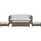 Beliani 3 Seater Rattan Garden Sofa Set White BELLUNO