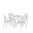 Beliani 4 Seater Garden Dining Set White FOSSANO