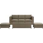 Beliani 3 Seater Rattan Garden Sofa Set Brown BELLUNO