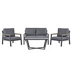 Beliani 4 Seater Aluminium Garden Sofa Set Dark Grey DELIA