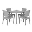 Beliani 4 Seater Garden Dining Set Light Grey FOSSANO Green