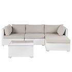 Beliani 4 Seater Rattan Garden Corner Sofa Set White SANO II
