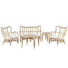 Beliani 4 Seater Rattan Garden Sofa Set Natural BRINDISI