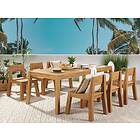 Beliani 6 Seater Acacia Wood Garden Dining Set Table and Chairs LIVORNO