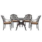 Beliani 4 Seater Metal Garden Dining Set Brown SALENTO