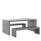 Beliani 4 Seater Concrete Garden Dining Set U Shaped Table Grey TARANTO