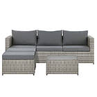 Beliani 5 Seater Rattan Garden Sofa Set Grey SABBIA