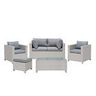 Beliani 4 Seater Rattan Garden Sofa Set Grey MILANO