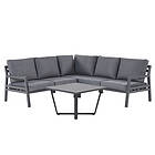 Beliani 5 Seater Garden Corner Sofa Set Dark Grey VIZZINI