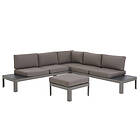 Beliani 5 Seater Aluminium Garden Corner Sofa Set Grey FERENTINO