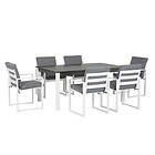 Beliani 6 Seater Metal Garden Dining Set Grey PANCOLE