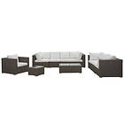 Beliani Rattan Garden Lounge Set Taupe MAESTRO II