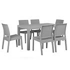 Beliani 6 Seater Garden Dining Set Light Grey FOSSANO Green