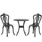 Beliani Metal Garden Bistro Set Brown BOVINO