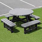 Picnic NBB Recycled Furniture NBB Recycled Plastic Round 200cm Table Grey